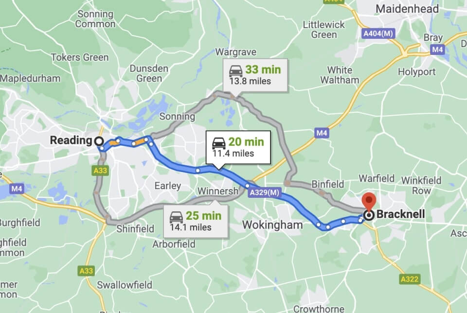 Directions from Bracknell – Future Baby Scanning Clinic – Bracknell